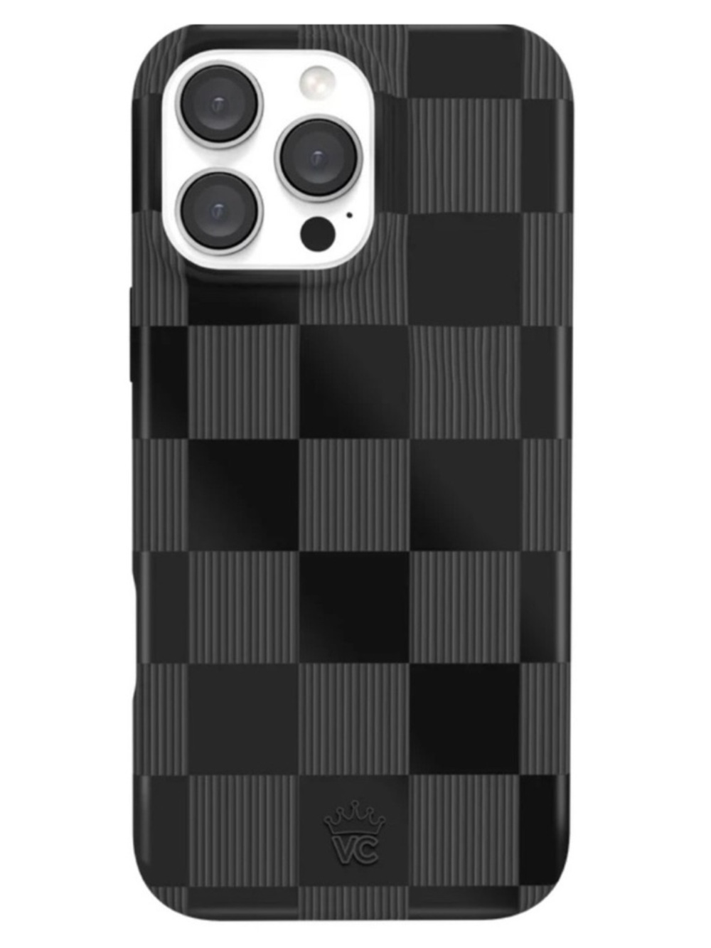 Black and Gray Checkered Case for iPhone 16 Pro Max with Magnetic Ring - Picture 2 of 7